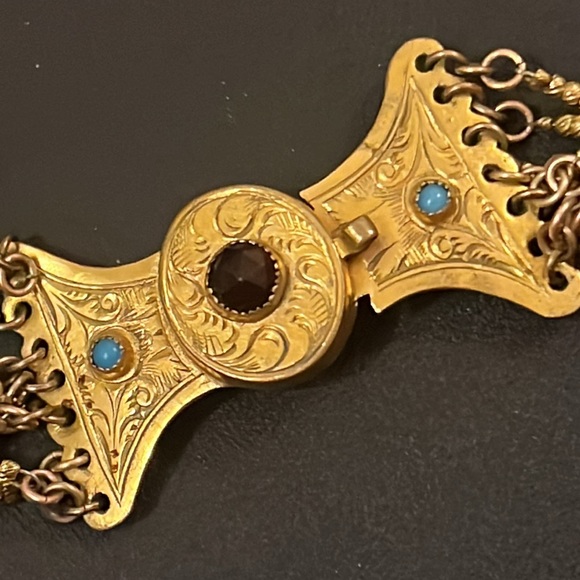 Antique 1800s Gold Victorian Bohemian Multi Strand Garnet Beaded Necklace - Picture 16 of 16